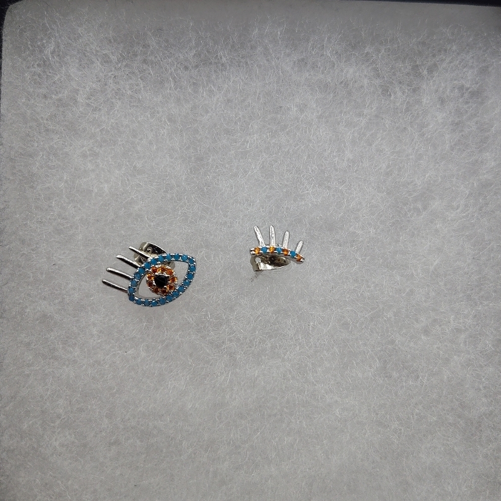 Kurt Geiger Pearl Evil Eye Necklace โจ Statement NWT, Dusty & Unbranded Earrings - Picture 4 of 4